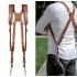 Leather Camera Dual Shoulder Strap, Brown