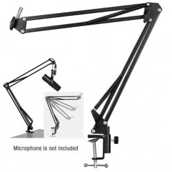 Adjustable Studio Microphone Suspension Scissor Arm Stand (Black)