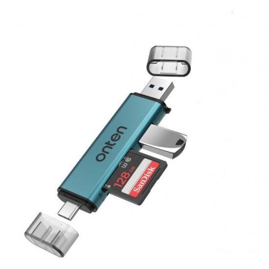 ONTEN USB-A & USB-C 3.0 SD/TF Card Reader Hub 