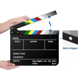 Black and White Acrylic Slate ClapperBoard Black and White Acrylic Slate ClapperBoard