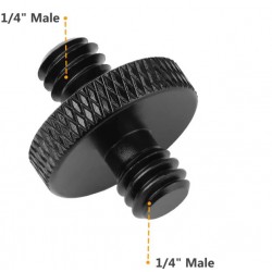 1/4" Male to 1/4" Male Double Threaded Screw Adapter