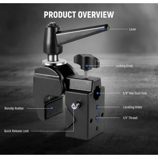 Neewer UA017 Super Clamp with 5/8" Stud Neewer UA017 Super Clamp with 5/8" Stud