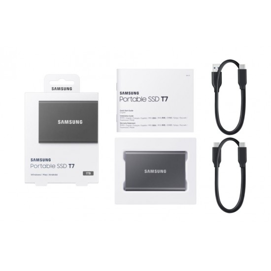 Samsung T7 Portable SSD 1TB (1050MB/s, Titan Grey)