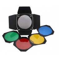 Godox BD-04 Barndoor Kit with 4 Color Gels and Honeycomb for Strobe  Godox BD-04 Barndoor Kit with 4 Color Gels and Honeycomb for Strobe