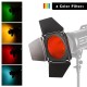 Godox BD-04 Barndoor Kit with 4 Color Gels and Honeycomb for Strobe 