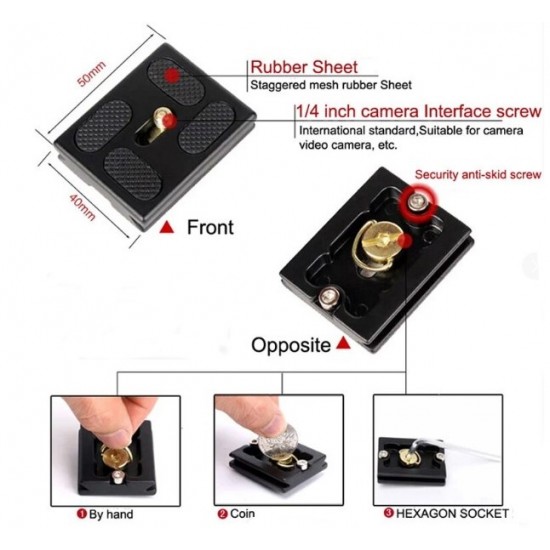 QZSD Quick Release Plate for Q01, Q02, and Q06 Tripod Ball Head QZSD Quick Release Plate for Q01, Q02, and Q06 Tripod Ball Head