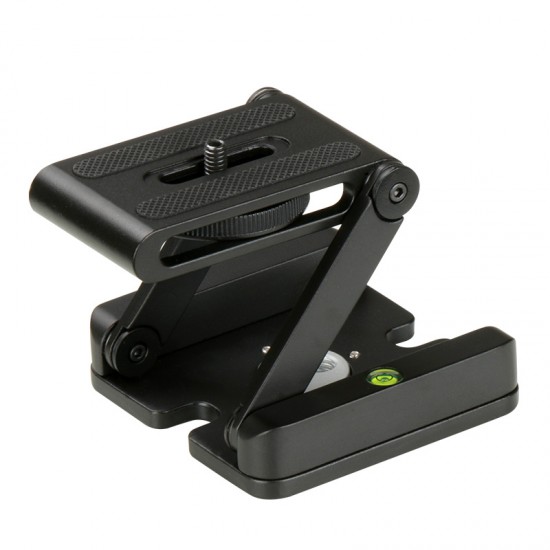 Z-Folding Pan Tilt Universal Tripod Head Bracket with Quick Release Plate