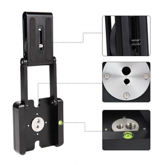 Z-Folding Pan Tilt Universal Tripod Head Bracket with Quick Release Plate