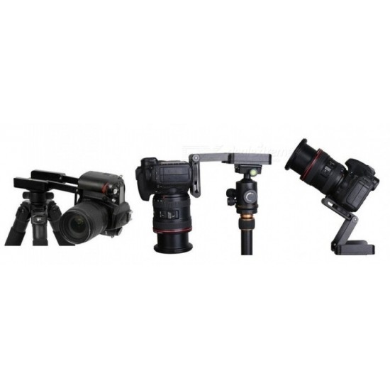 Z-Folding Pan Tilt Universal Tripod Head Bracket with Quick Release Plate