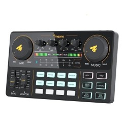Maono AU-AM200 Audio Interface With DJ Mixer and Sound Card Plus Condenser Microphone Maono AU-AM200 Audio Interface With DJ Mixer and Sound Card Plus Condenser Microphone