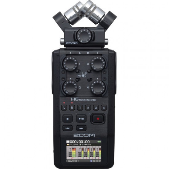 Zoom H6 6-Track/6-Input Portable Handy Recorder with Single Mic Capsule - Black