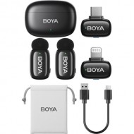BOYA Mini 2-Person Tiny Wireless Microphone with Lightning & USB-C Connectors (Black) BOYA Mini 2-Person Tiny Wireless Microphone with Lightning & USB-C Connectors (Black)