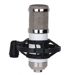 BM-800 Condenser Recording Microphone with Shock Mount - White BM-800 Condenser Recording Microphone with Shock Mount - White