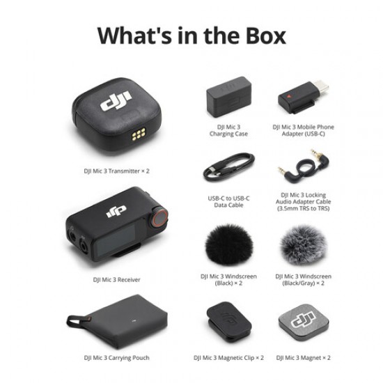 DJI Mic 3 2-Person Wireless Microphone System/Recorder for Camera and Smartphones DJI Mic 3 2-Person Wireless Microphone System/Recorder for Camera and Smartphones