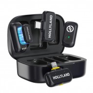 Hollyland LARK A1 Combo 2-Person Wireless Microphone System with USB-C and Lightning Connectors for Smartphones (Space Gray, 2.4 GHz)