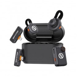 Hollyland LARK M2S Ultimate Combo 2-Person Wireless Microphone System for Cameras and Mobile Devices (2.4 GHz, Space Gray)