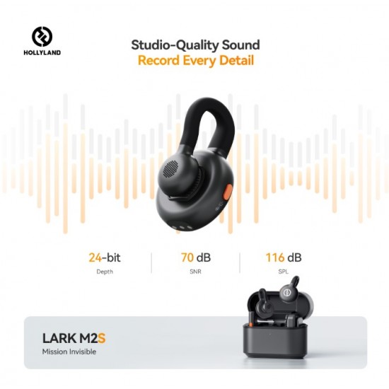 Hollyland LARK M2S Ultimate Combo 2-Person Wireless Microphone System for Cameras and Mobile Devices (2.4 GHz, Space Gray)