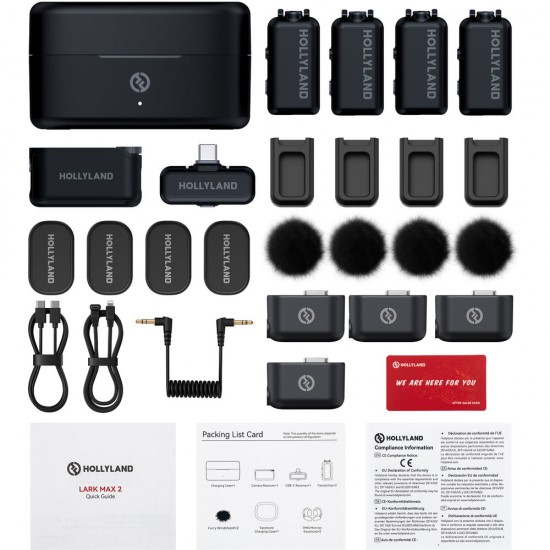 Hollyland LARK MAX 2 Combo 4-Person Wireless Microphone System for Cameras and Mobile Devices (Space Gray, 2.4 GHz) Hollyland LARK MAX 2 Combo 4-Person Wireless Microphone System for Cameras and Mobile Devices (Space Gray, 2.4 GHz)