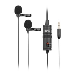 BOYA BY-M1DM Double Head Lavalier Lapel Clip-on Microphone for cameras and smartphones BOYA BY-M1DM Double Head Lavalier Lapel Clip-on Microphone for cameras and smartphones