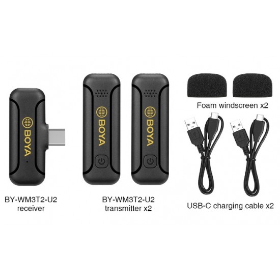 BOYA BY-WM3T2 U2 Wireless Microphone for Android Smartphones (Type C) BOYA BY-WM3T2 U2 Wireless Microphone for Android Smartphones (Type C)