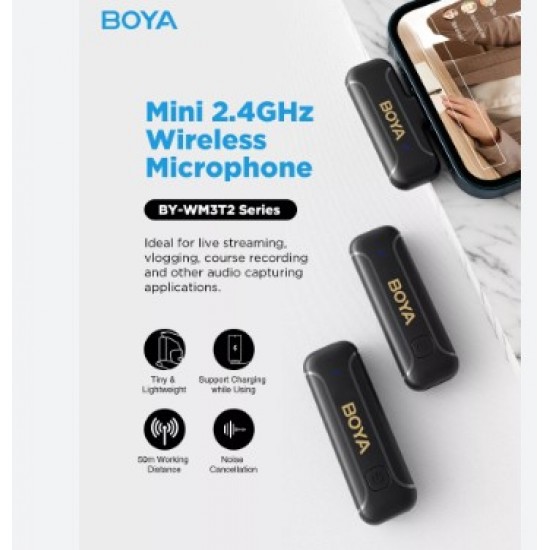 BOYA BY-WM3T2 U2 Wireless Microphone for Android Smartphones (Type C) BOYA BY-WM3T2 U2 Wireless Microphone for Android Smartphones (Type C)