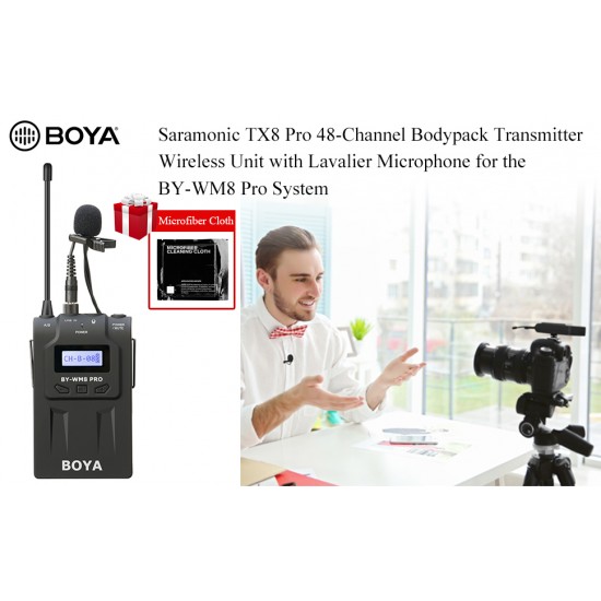 BOYA TX8 Pro Dual-channel Wireless Bodypack Transmitter Unit with Omnidirectional Lavalier Mic