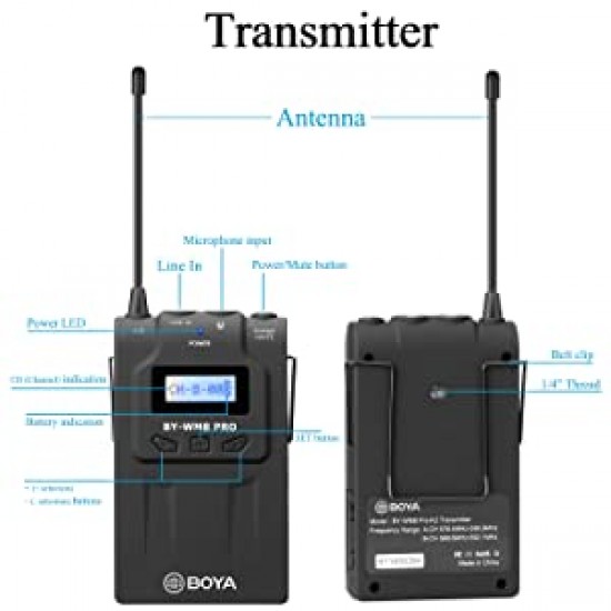 BOYA TX8 Pro Dual-channel Wireless Bodypack Transmitter Unit with Omnidirectional Lavalier Mic