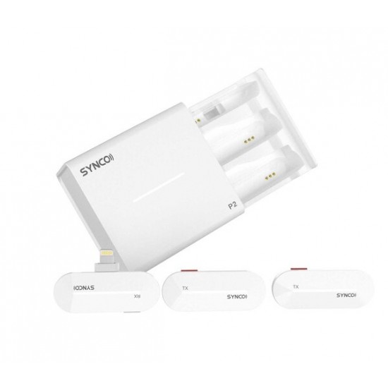 Synco P2L Miniature 2-Person Digital Wireless Microphone System with Lightning Connector for iPhones