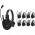 Synco Xtalk XPRO9 Wireless Intercom System With 9 Single-Ear Headsets (2.4 GHZ)