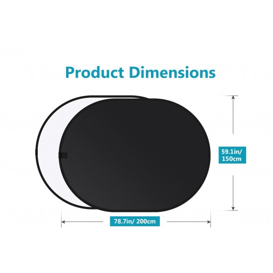 Neewer 150cm x 200cm Portable Foldable Background (White and Black)