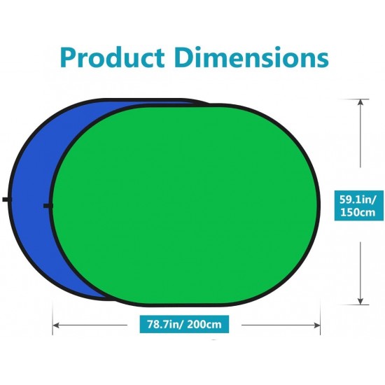 Neewer 150cm x 200cm Portable Foldable Background (Green and Blue Chromakey Board)