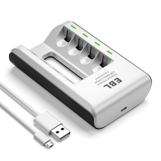 EBL Smart USB Charger for AA/AAA NI-MH and NI-CD Rechargeable Batteries