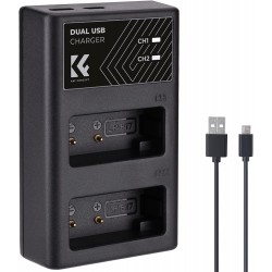 K&F Concept LP-E17 Dual Slot Quick Battery Charger, Micro USB and Type-C Charger