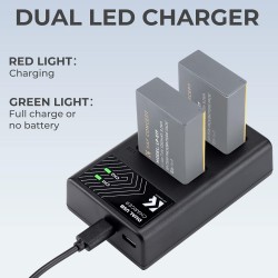 K&F Concept LP-E17 Dual Slot Quick Battery Charger, Micro USB and Type-C Charger K&F Concept LP-E17 Dual Slot Quick Battery Charger, Micro USB and Type-C Charger