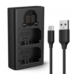 K&F Concept Sony NP-FZ100 Dual Slot Quick Battery Charger, Micro USB and Type-C Charger
