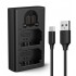 K&F Concept Sony NP-FZ100 Dual Slot Quick Battery Charger, Micro USB and Type-C Charger