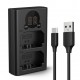 K&F Concept Sony NP-FZ100 Dual Slot Quick Battery Charger, Micro USB and Type-C Charger K&F Concept Sony NP-FZ100 Dual Slot Quick Battery Charger, Micro USB and Type-C Charger
