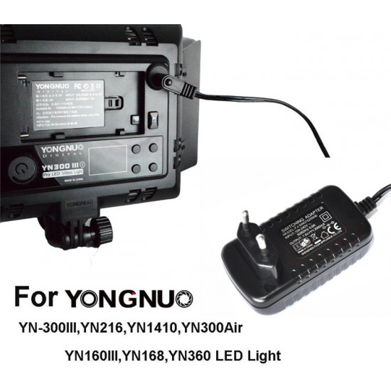 Yongnuo 12V 2A AC DC Power Adapter for YN300III LED Lights