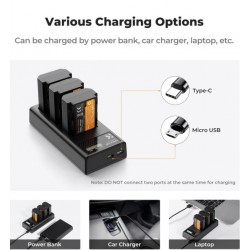 K&F Concept NP-FZ100 3-Pack Replacement Batteries and Three Slot Charger (2280mAh)