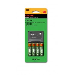 Kodak AA pre-charged Rechargeable Ni-Mh Batteries (4 Pack) with Cells Charger Kodak AA pre-charged Rechargeable Ni-Mh Batteries (4 Pack) with Cells Charger