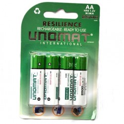 UNOMAT Resilience 2300mAh AA Precharged Rechargeable Ni-Mh Batteries (4 Pack) UNOMAT Resilience 2300mAh AA Precharged Rechargeable Ni-Mh Batteries (4 Pack)