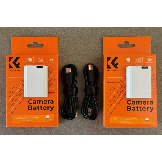 K&F Concept Sony NP-FW50 2-Battery Pack with Type-C Port for Select Sony Cameras (1100mAh)
