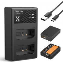 K&F Concept LP-E10 Dual Charger and 2 Batteries