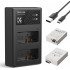 K&F Concept LP-E8 Dual Charger and 2 Batteries