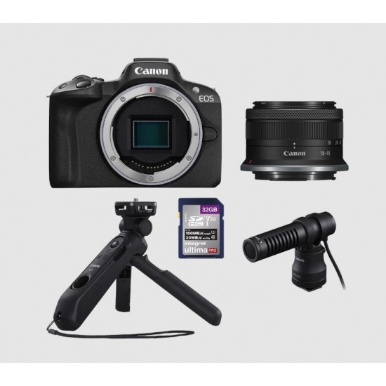 Canon EOS R50 with 18-45mm Lens and Content Creator Kit