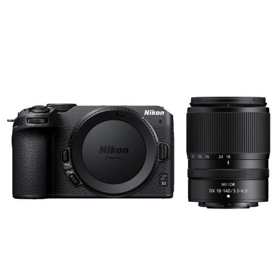 Nikon Z 30 Mirrorless Camera with NIKKOR Z DX 18-140mm f/3.5-6.3 VR Lens Nikon Z 30 Mirrorless Camera with NIKKOR Z DX 18-140mm f/3.5-6.3 VR Lens