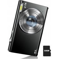 Point and Shoot 2.7K 48MP Digital Camera with 32GB Memory Card (Black) Point and Shoot 2.7K 48MP Digital Camera with 32GB Memory Card (Black)