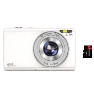 Point and Shoot 2.7K 48MP Digital Camera with 32GB Memory Card (White) Point and Shoot 2.7K 48MP Digital Camera with 32GB Memory Card (White)