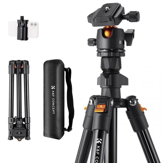 K&F Concept BI234M Lightweight Magnesium Travel/Vlog Tripod with BH28L Ball Head | KF09.101