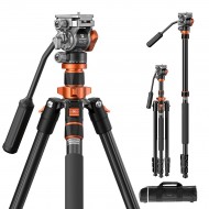 K&F Concept K234A7+FH-03 Professional Video Tripod with Fluid Head and Monopod | KF09.136 K&F Concept K234A7+FH-03 Professional Video Tripod with Fluid Head and Monopod | KF09.136